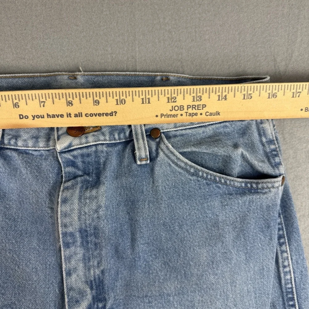 Wrangler 13MWZGH Jeans Men's 34x36 Light Wash Cowboy Cut Original Fit Straight